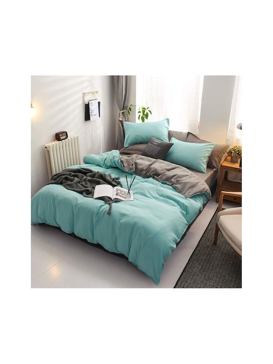 SteweHome Σετ Σεντόνια Μονά 160x220εκ. Μέντα Γκρι (3τμχ)