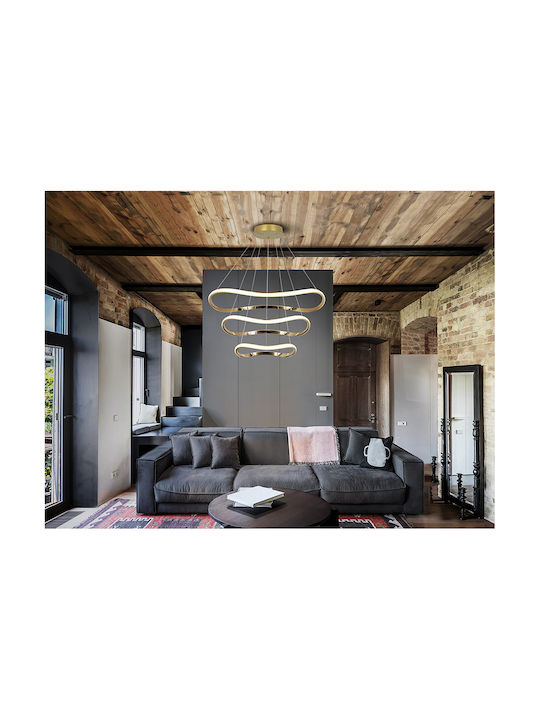 Naos Κρεμαστό Φωτιστικό Ροζ Χρυσό LED 80x80εκ.