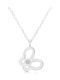 Chrilia Necklace with Butterfly Design in 9K White Gold with Zircon