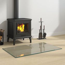 vidaXL Γυάλινο Προστατευτικό Τζακιού 80x50cm Διάφανο vidaXL Γυάλινο Προστατευτικό Τζακιού 80x50cm Διάφανο