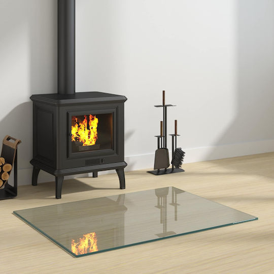 vidaXL Protecție Din Sticlă Pentru Șemineu 80x60cm Transparentă
