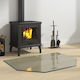 vidaXL Glass Fireplace Screen 80x60cm Transparent