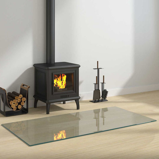 vidaXL Glass Fireplace Screen 120x60cm Transparent