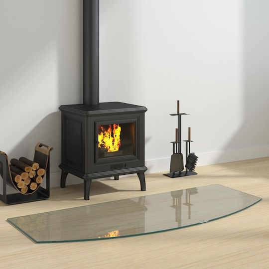 vidaXL Glass Fireplace Screen 120x50cm Transparent