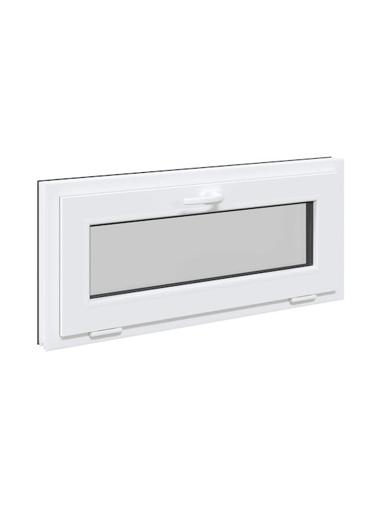 vidaXL Hinged PVC Window W90xH40cm