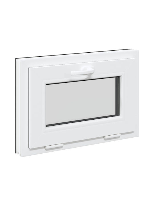 vidaXL Hinged PVC Window W60xH40cm