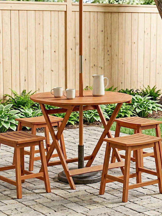 Holztisch Für Kleine Außenbereiche Zusammenklappbar Braune 90x90x75cm