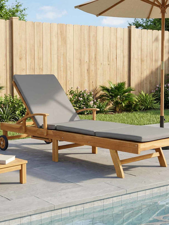 Hölzene Garten- und Pool-Liegestuhl mit Rädern ...