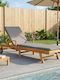 Hölzene Garten- und Pool-Liegestuhl mit Rädern Braune mit Tische 195x68x79cm