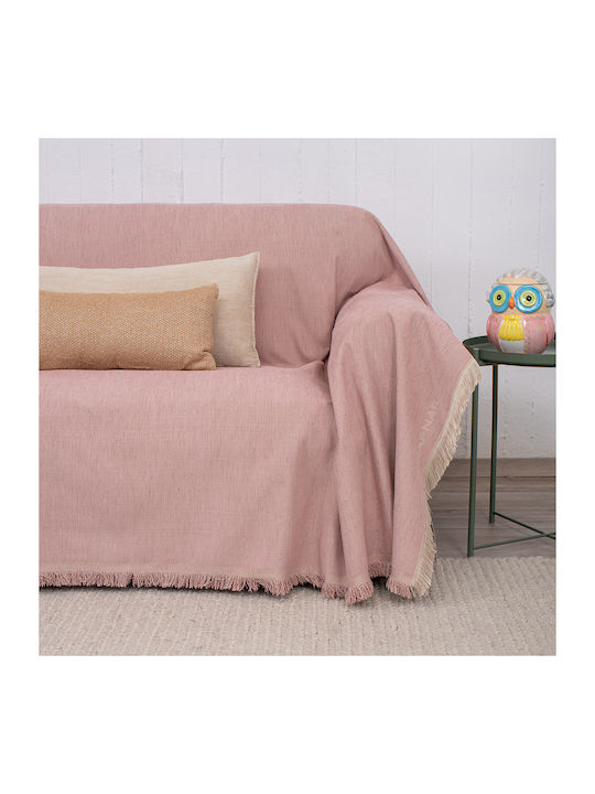 Naf Naf Highline Armchair Throw Chenille 180x180cm Powder