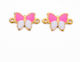 Steel Butterfly Link Enamel Gold 10x6.5mm 5pcs