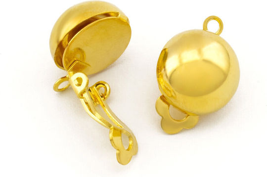 Brass Clip Earring Link 15mm Gold Plated Packaging 12 Pieces