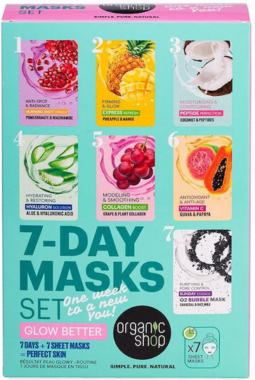 Natura Siberica Glow Better 7-Day Masks Skin Care Set for Anti-ageing Moisturizing & Brightening 7 Pieces