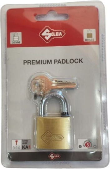 Silca Brass Padlock with Key 30mm 3 Pieces