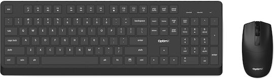 OptimX KM501W Set Tastatură și Mouse Fără Fir Engleză SUA Gri