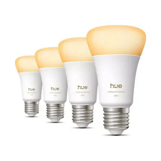 Philips Smart Λάμπες Philips Hue LED για Ντουί E27 και Σχήμα A60 810lm 4τμχ
