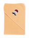 Baby Bath Towel-Bathrobe Hooded Orange 75x75cm