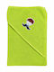Baby Bath Towel Bathrobe Hooded Lime 75x75cm