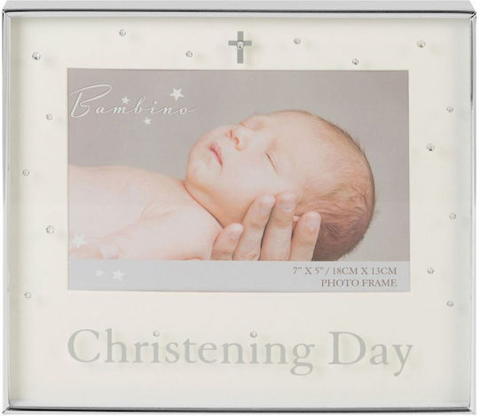 Bambino Mio Christening Silver Plated Kids Photo Frame In Silver Colour 18x13cm