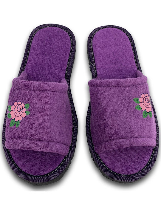 Shoelover Papuci Pentru Femei De Iarnă Din Prosop Violet