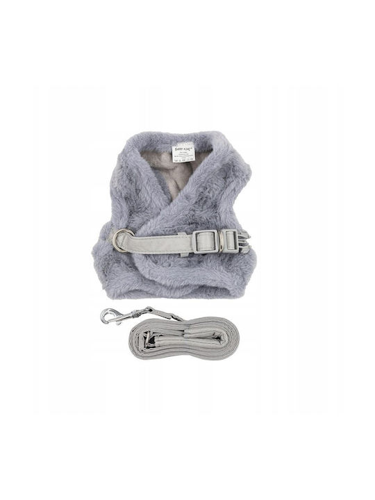 Set Harness+leash Dog Cat Gray Polyester Size Xxs Insulated