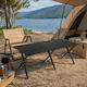 ForHome Metallisches Campingmöbel Klapptisch 120x60x45cm Schwarz
