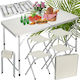 Verk Group Aluminum Table Set for Camping Foldable in Case Beige