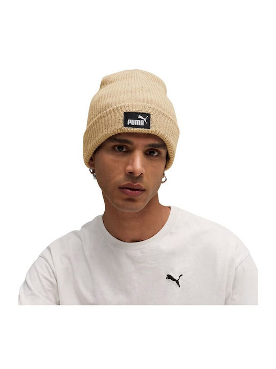 Beanie Men's Knitted Beanie in Beige Colour