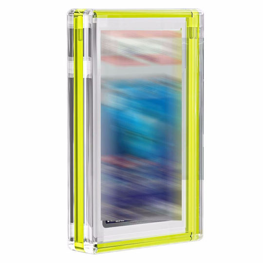 Magnetic Transparent Acrylic Case Bumpered Psa Graded Card Neon Yellow Protective Reinforcement in Frame – Premium Display Stand