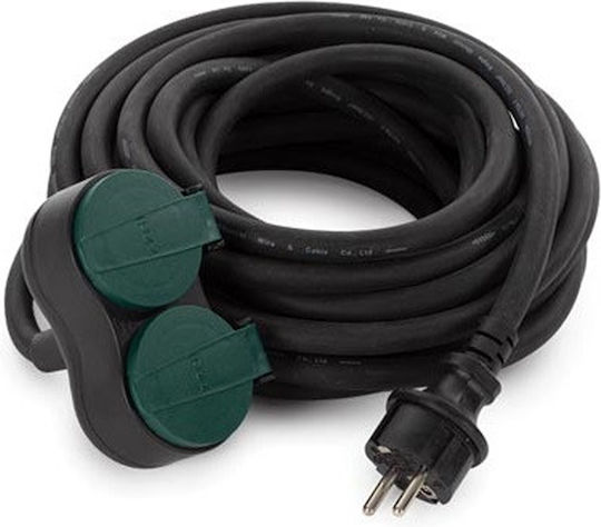 Perel Single Waterproof Power Socket Black