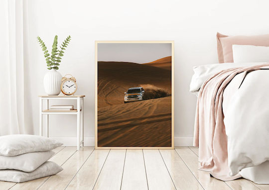 Painting Car Driving Through Desert Driving Car Inside The Desert 40x65