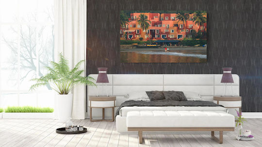 Painting Colorful Beachfront Buildings Multicolored Coastal Buildings 120x80