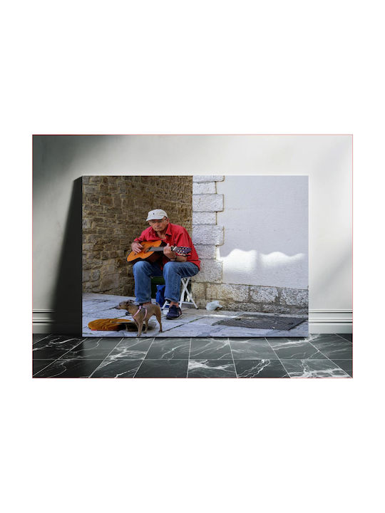 Панел Street Musician Dog Музикант На Улицата Куче 100x70