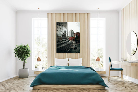 Painting Train Passing Through Cityscape Train Passes Through Urban Landscape 100x150
