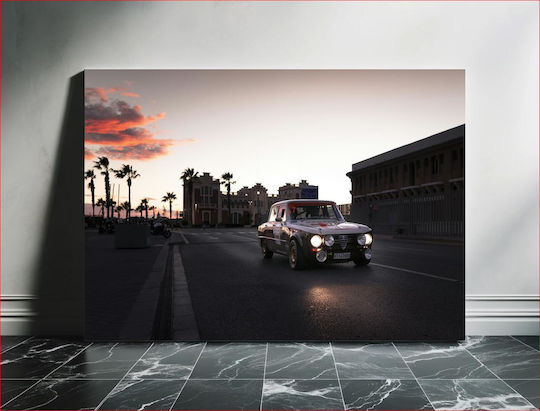 Πίνακας Classic Car At Sunset Κλασικό Αυτοκίνητο Στο Ηλιοβασίλεμα 80x50