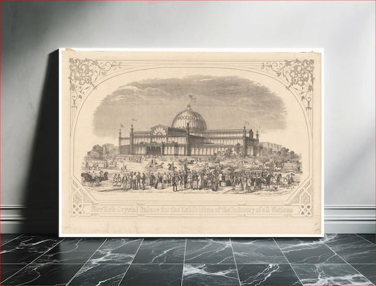 Panou New York Crystal Palace Exhibition Industry All Nations 100x70