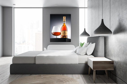 Gemälde Flasche Sarajishvili Brandy Glas 40x50
