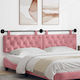 vidaXL LED Headboard Pillow Fabric Pink 210x55cm