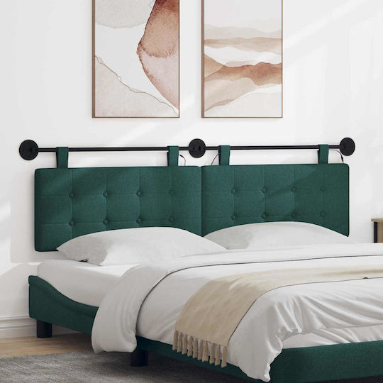 vidaXL Fabric Bed Headboard Cushion Green 190x55cm