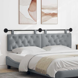 vidaXL LED Cushion for Headboard Fabric Grey 17...