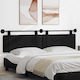 vidaXL Fabric Bed Headboard Pillow Black 210x55cm