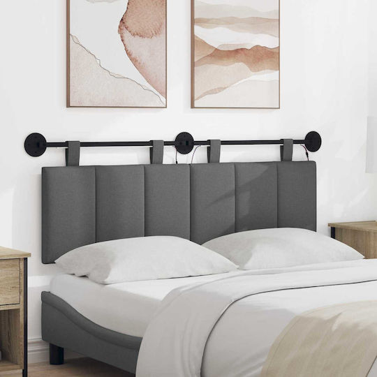 vidaXL Stoff Kopfstütze für Betten Grau 150x55cm