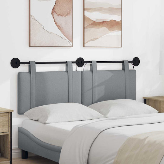 vidaXL LED-Kopfkissen für Bettkopfteil Stoff Grau 130x55 cm