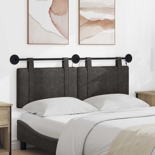 vidaXL Fabric Bed Headboard Cushion Black 150x55cm