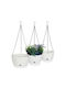 Relaxdays Set 3 Ghivece De Flori Din Plastic Albe