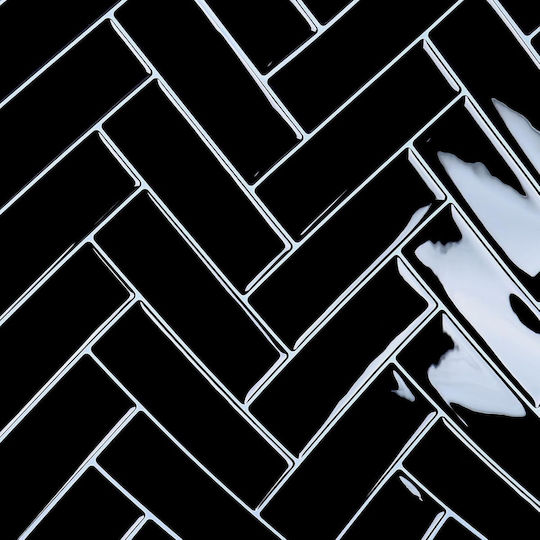 Autocolante de Perete Varypaper 3D Herringbone 30,5x30,5 Cm 20 Bucăți Negre