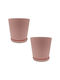 Relaxdays Set of 2 Pink Plastic Flower Pots