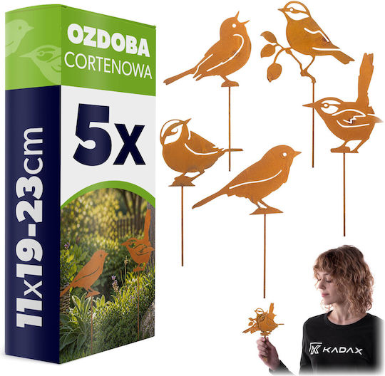 Kadax Metal Garden Decoration 11x19cm 5 Pieces 47381