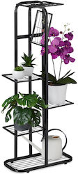 Relaxdays Black Metal Plant Stand 107x44x24cm