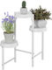 Relaxdays Suport Metalic Alb Pentru Plante 61x30x55 cm